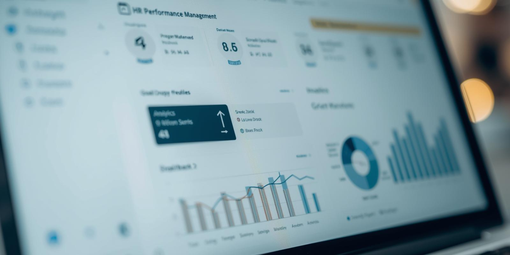 HR technology dashboard showing employee performance appraisal system