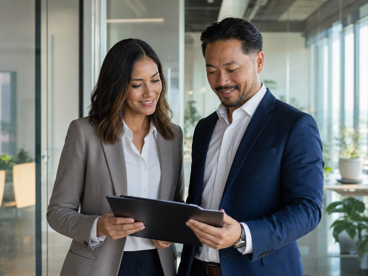 Insurance Broker and PEO Advisor Collaborating on HR Outsourcing
