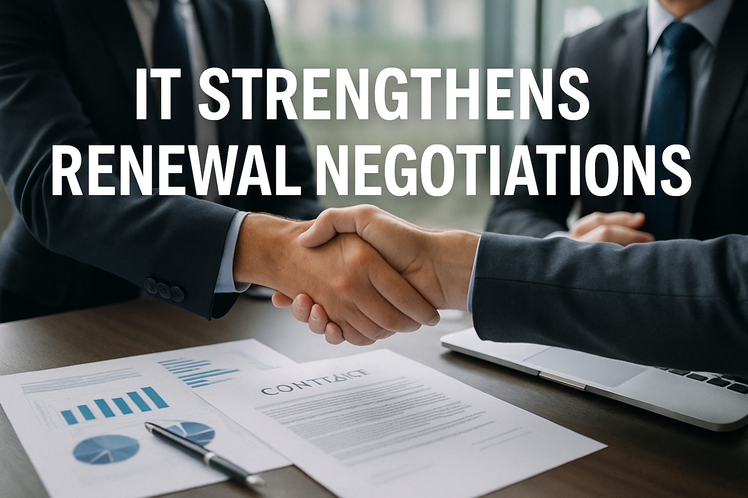 Renewal negotiation meeting with claims trend analysis and cost reduction metrics displayed on boardroom screen.